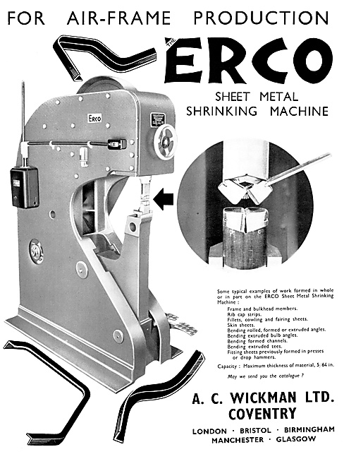 A.C.Wickman ERCO Sheet Metal Shrinking Machine                   