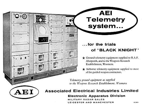 AEI Missile Telemetry Equipment 1959. Balck Knight               