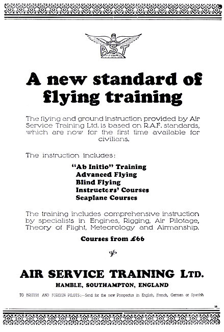 Air Service Training  AST Hamble  Flying School 1931             