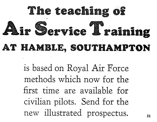 Air Service Training. AST Teaching Is Based On RAF Methods       