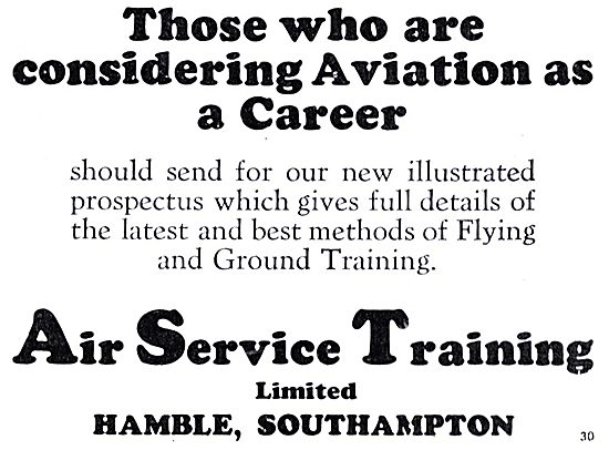For Those Considering Aviation As A Career Contact AST Hamble    