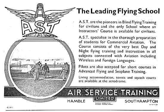 Air Service Training. AST. Pioneers In Blind Flying Training     