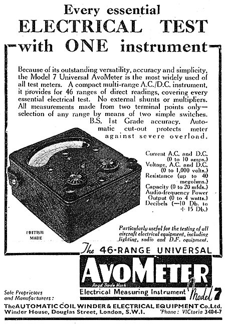 AVO AvoMeter Model 7 46 Range Electrical Test Equipment          
