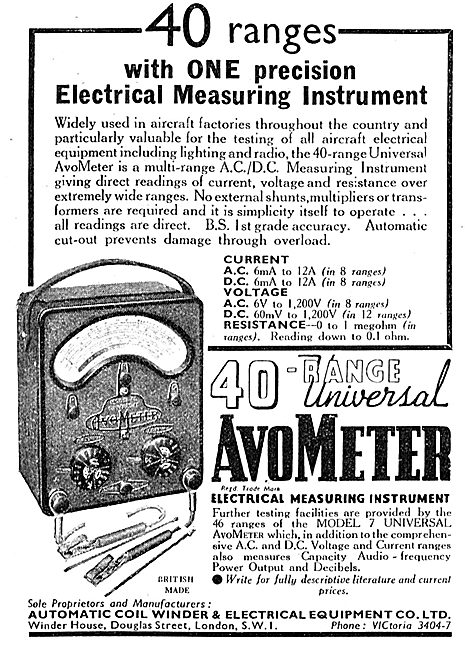 AVO AvoMeter Model 7 40 Range Electrical Measuirng Instrument    