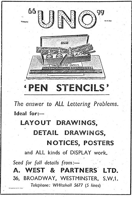 West Uno Pen Stencils For Drawing Offices                        
