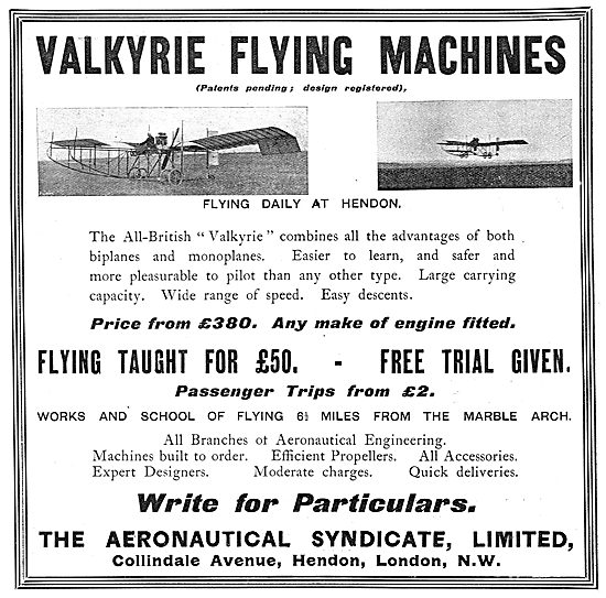 The Aeronautical Syndicate - Valkyrie Flying Machines            