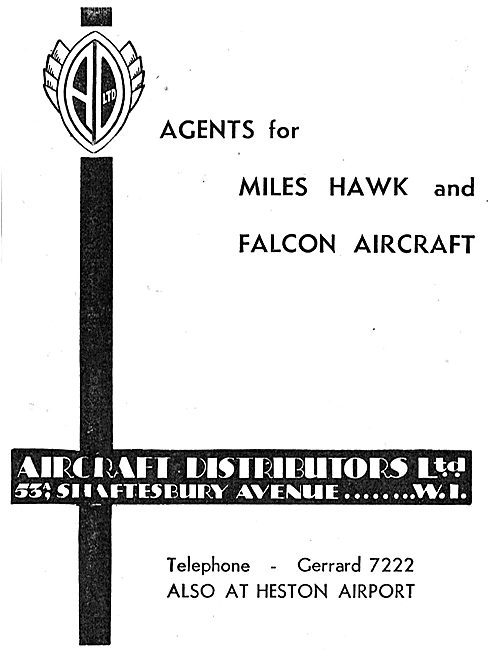 Aircraft Distributors Ltd, Heston - Agents For Miles Aircraft    