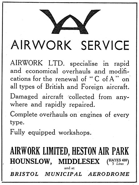 Airwork At Heston For Your Aircraft CofA                         