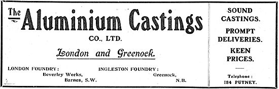 Aluminium Castings Co Ltd London & Greenock                      