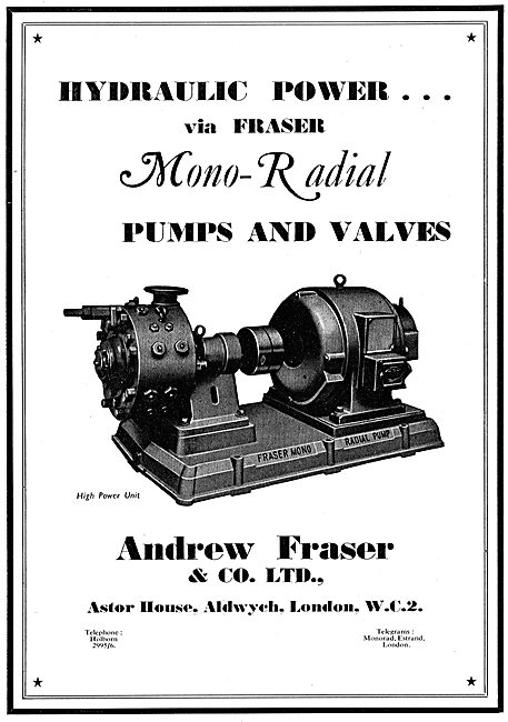 Fraser Mono-Radial Hydraulic Pumps & Valves                      