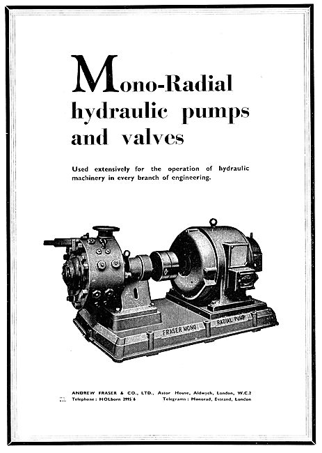 Fraser Industrial Mono-Radial Hydraulic Pumps & Valves           
