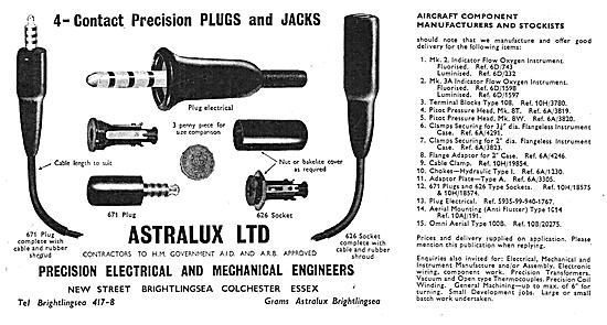 Astralux Avionics Plugs & Jacks                                  