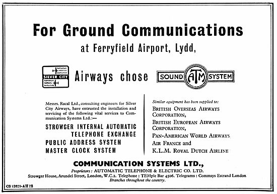 The Automatic Telephone & Electric Co: Ground Comms Systems      