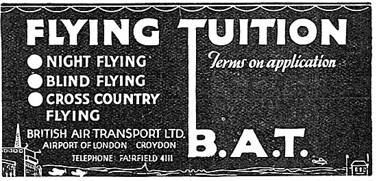 British Air Transport - BAT. Flying Training Croydon             