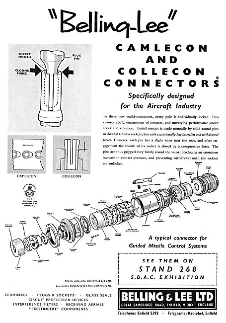 Belling & Lee Aircraft Electrical Connectors. Camlecon - Collecon