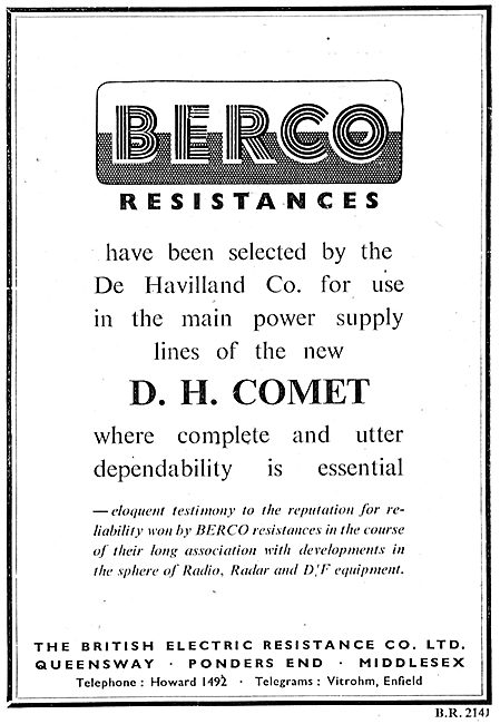 Berco Resistances & Aircraft Electrical Power Supplies           