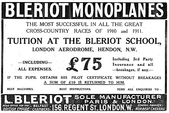 Flying Tuition At The Bleriot School London Aerodrome Hendon     