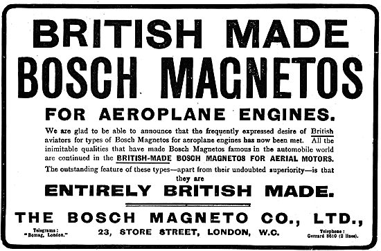 British Made Bosch Magnetos For Aeroplane Engines                