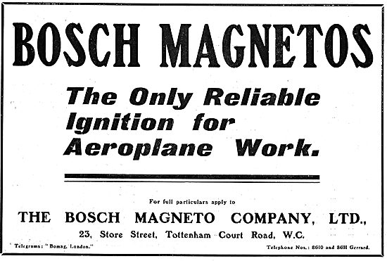Bosch Magnetos - the Only Reliable Ignition For Aeroplane Work   