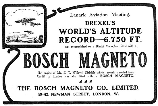 Bosch Aeroplane Magneto - Drexel Altitude Record Lanark Meeting  