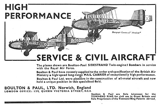 Boulton & Paul - High Performance Civil & Service Aircraft       