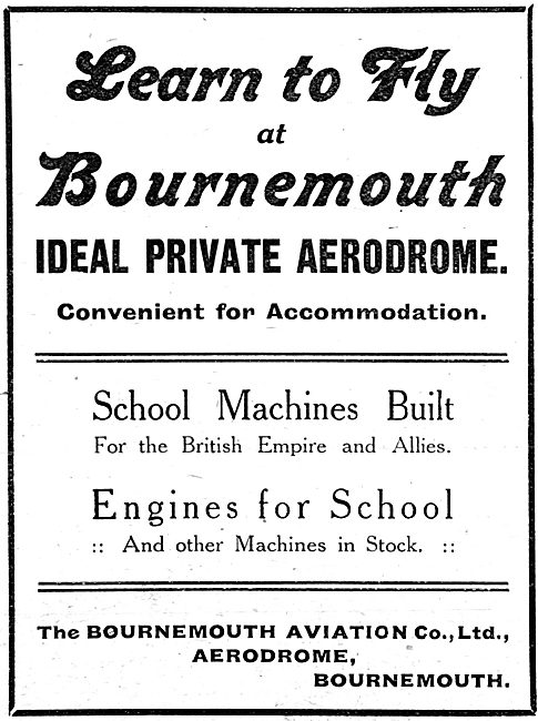  Bournemouth Aviation - Flying Training 1916                     