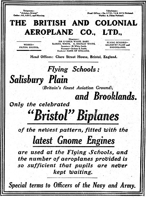 Bristol Flying Schools Are At Salisbury Plain & Brooklands       
