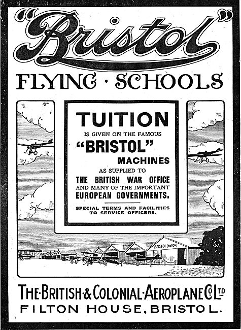 Bristol Flying Schools - Tuition Given On Famous Bristol Machines