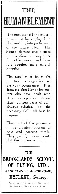 The Brooklands School Of Flying 1929                             