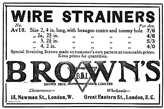 Brown Brothers Wire Strainers.                                   