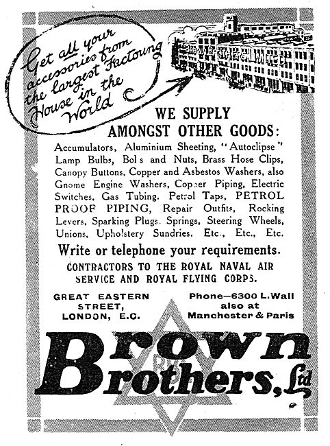 Brown Brothers Aircraft Parts & Other Items                      