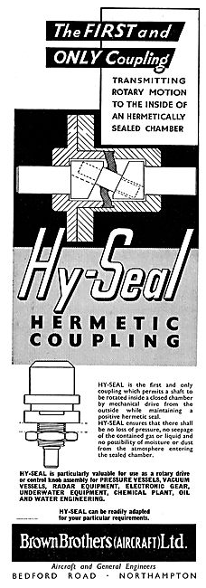 Brown Brothers Hy-Seal Hermetic Couplings For Aircraft           