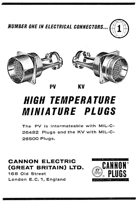 Cannon PV & KV Plugs. Electrical Connectors                      