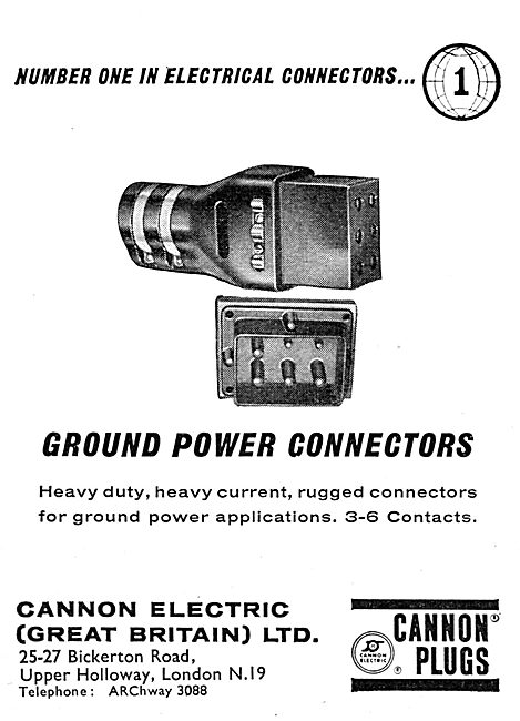 Cannon Electrical Plugs For Aircraft & Ground Power Connections  