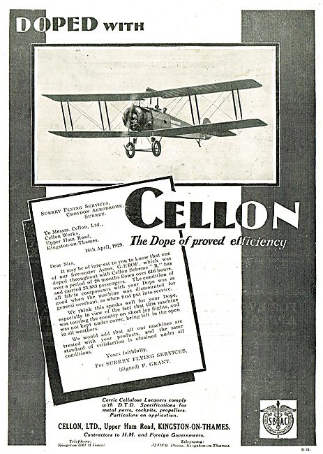 Surrey Flying Services Dope Their Avro's With Cellon             