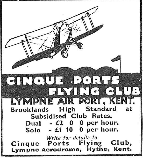Cinque Ports Flying Club Lympne Air Port, Kent                   