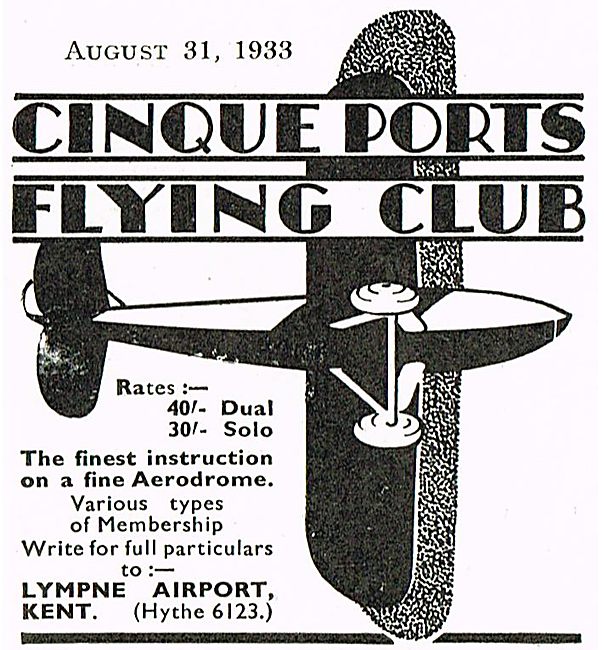 Cinque Ports Flying Club Lympne Airport Kent                     