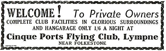 Cinque Ports Flying Club Lympne Welcomes Private Owners          
