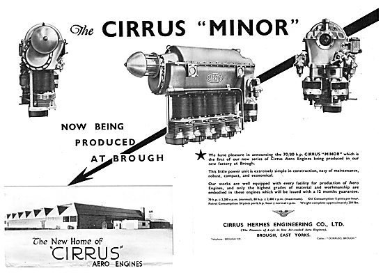 Cirrus  Minor Aero Engine - Brough Factory                       