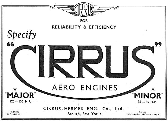 Cirrus Major  125-135 HP Aero Engine                             
