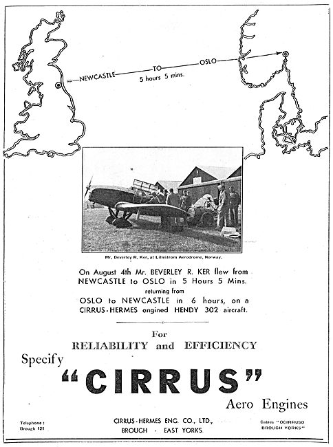 Cirrus-Hermes Aero Engines: Hendy 302: Beverley R. Ker           