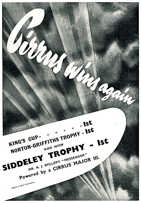 Blackburn Cirrus Aero Engine - Siddeley Trophy                   