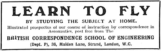 Learn To Fly - British Correspondence School Of Engineering      
