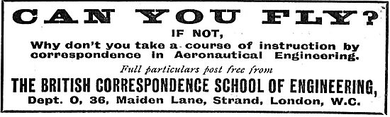 The British Correspondence School Of Engineering: Can You Fly?   