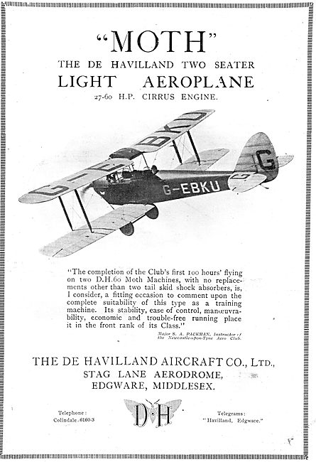 De Havilland DH60 Cirrus Moth - G-EBKU                           