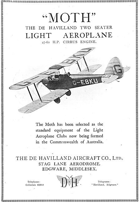 De Havilland DH60 Moth                                           