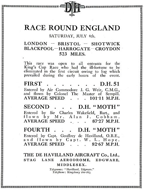 De Havilland DH60 Moth - Race Round England                      