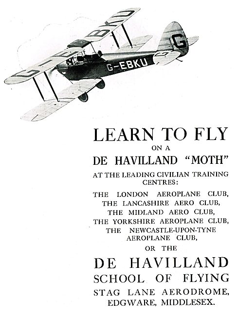 De Havilland DH60 Moth - De Havilland School Of Flying           
