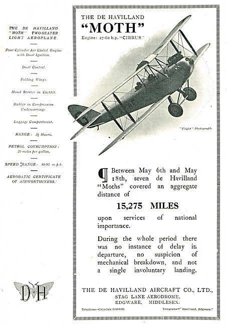 De Havilland Moth Two Seater Light Aeroplane                     