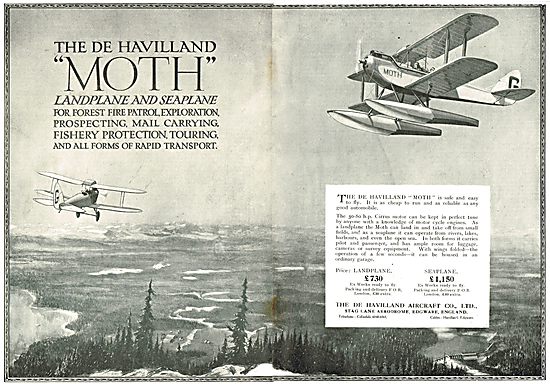 De Havilland Moth Landplane & Seaplane                           